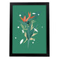 Lámina de arte abstracto Planta verde. Pósters florales coloridos.-Artwork-Nacnic-A4-Marco Negro-Nacnic Estudio SL