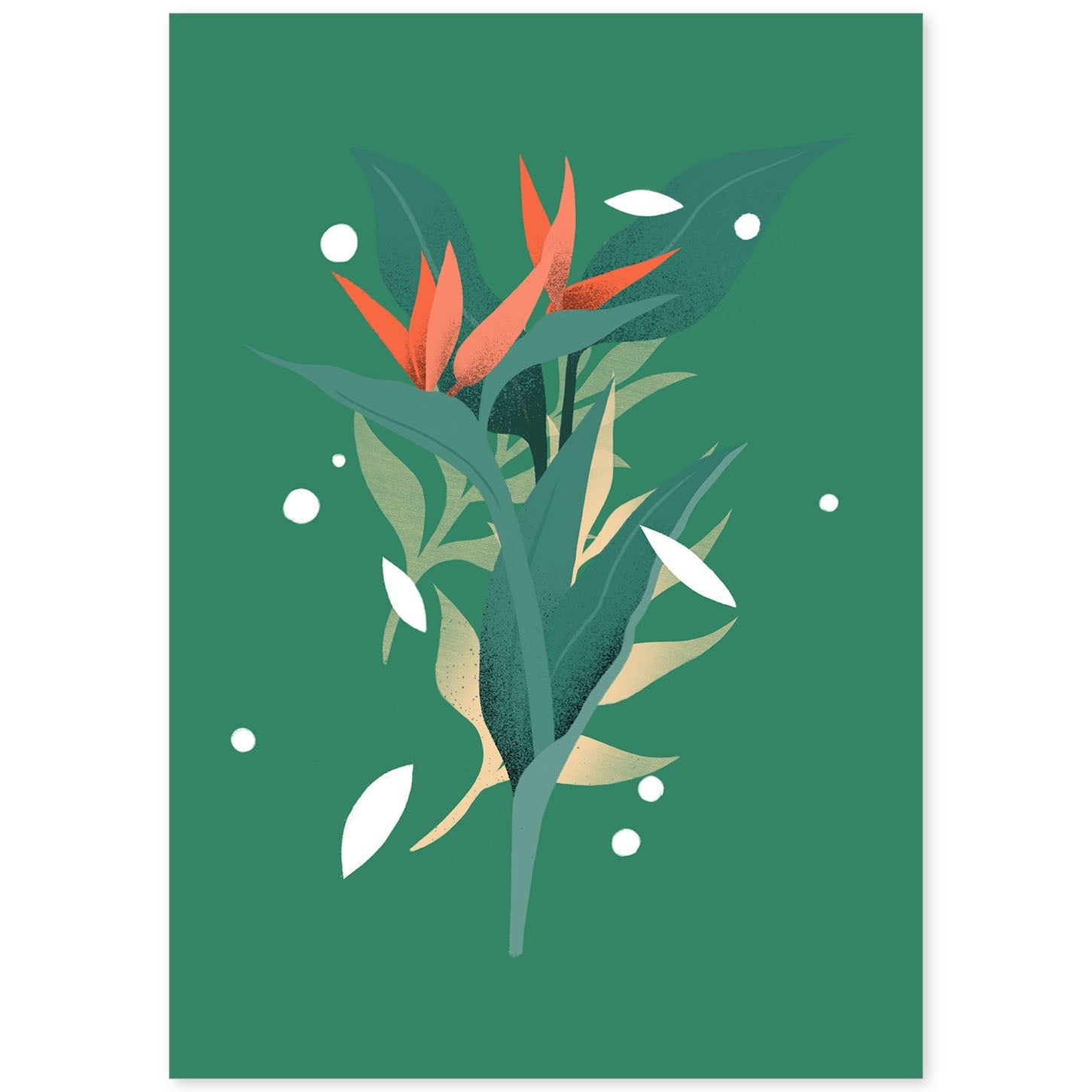 Lámina de arte abstracto Planta verde. Pósters florales coloridos.-Artwork-Nacnic-A4-Sin marco-Nacnic Estudio SL
