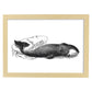 Lámina de Ballena. Posters con animales en blanco y negro.-Artwork-Nacnic-A4-Marco Madera clara-Nacnic Estudio SL