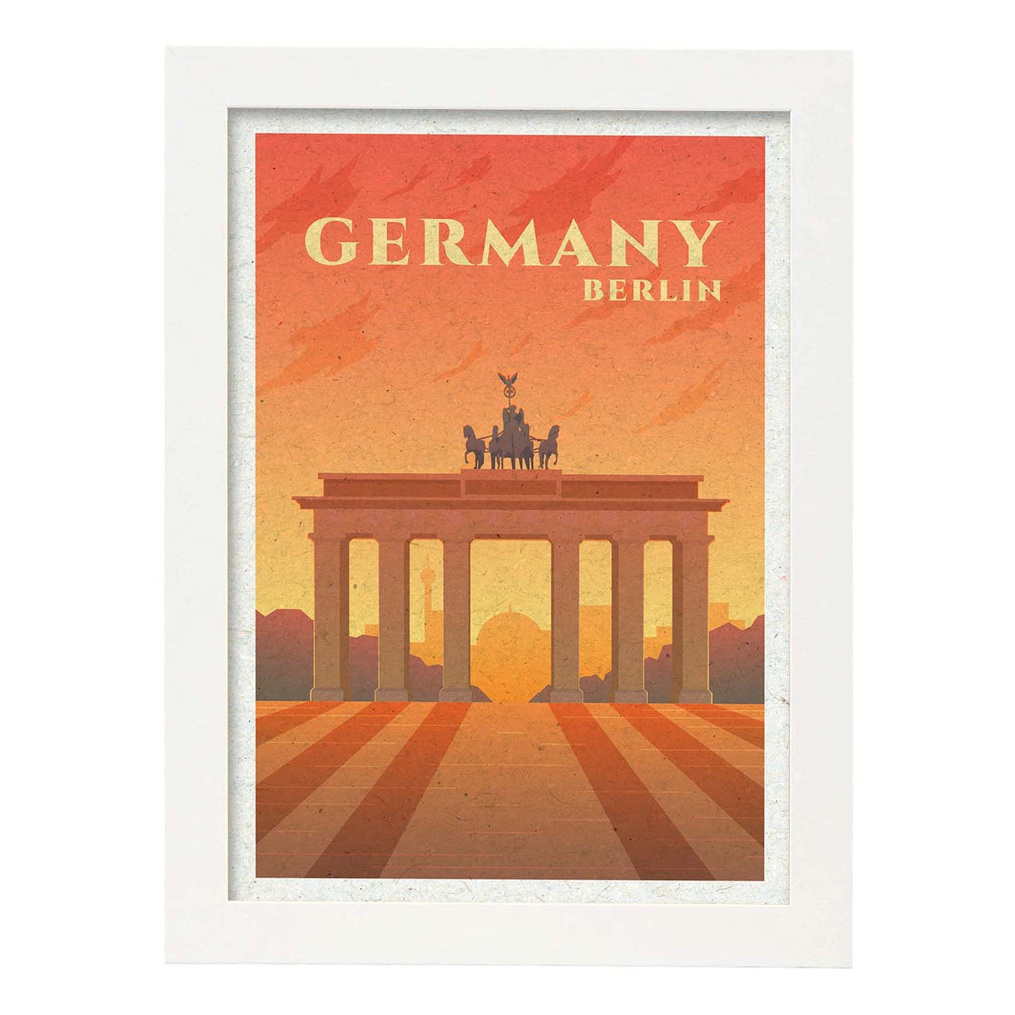 Lámina de Berlin. Estilo vintage. Poster ciudad en colores. Anuncio Berlin-Artwork-Nacnic-A3-Marco Blanco-Nacnic Estudio SL