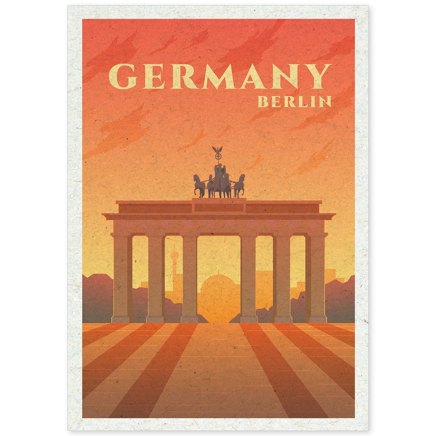 Lámina de Berlin. Estilo vintage. Poster ciudad en colores. Anuncio Berlin-Artwork-Nacnic-A4-Sin marco-Nacnic Estudio SL