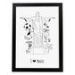 Lámina de Brasil. Pósters de países y ciudades del mundo. Imágenes de monumentos y viajes.-Artwork-Nacnic-A4-Marco Negro-Nacnic Estudio SL