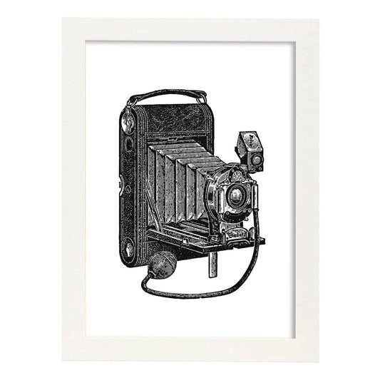 Lámina de Camara de fotos. Posters con objetos vintage.-Artwork-Nacnic-A4-Marco Blanco-Nacnic Estudio SL