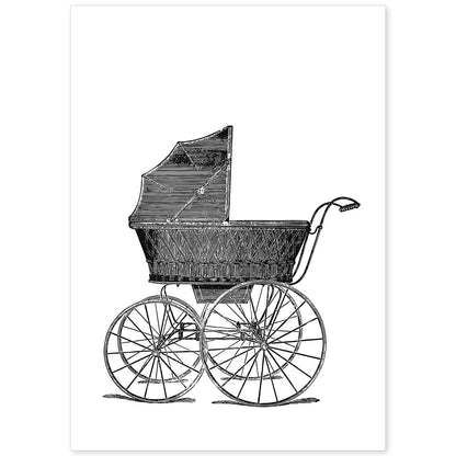 Lámina de Carrito de bebe. Posters con objetos vintage.-Artwork-Nacnic-A4-Sin marco-Nacnic Estudio SL