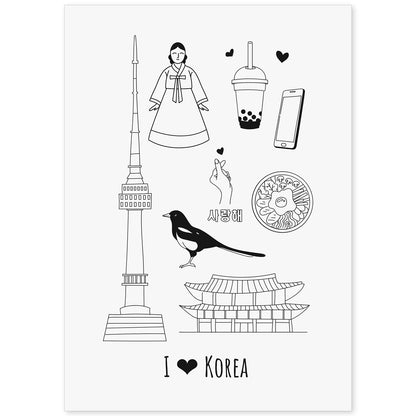 Lámina de Corea. Pósters de países y ciudades del mundo. Imágenes de monumentos y viajes.-Artwork-Nacnic-A4-Sin marco-Nacnic Estudio SL