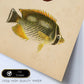 Lámina de dos peces marron, amarillo y verde en , fondo papel vintage.-Artwork-Nacnic-Nacnic Estudio SL