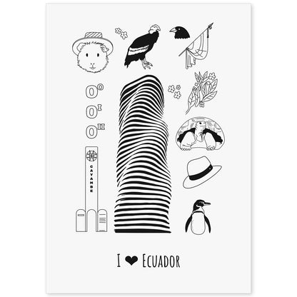 Lámina de Ecuador. Pósters de países y ciudades del mundo. Imágenes de monumentos y viajes.-Artwork-Nacnic-A4-Sin marco-Nacnic Estudio SL