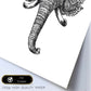 Lámina de Elefante frente. Posters con animales en blanco y negro.-Artwork-Nacnic-Nacnic Estudio SL