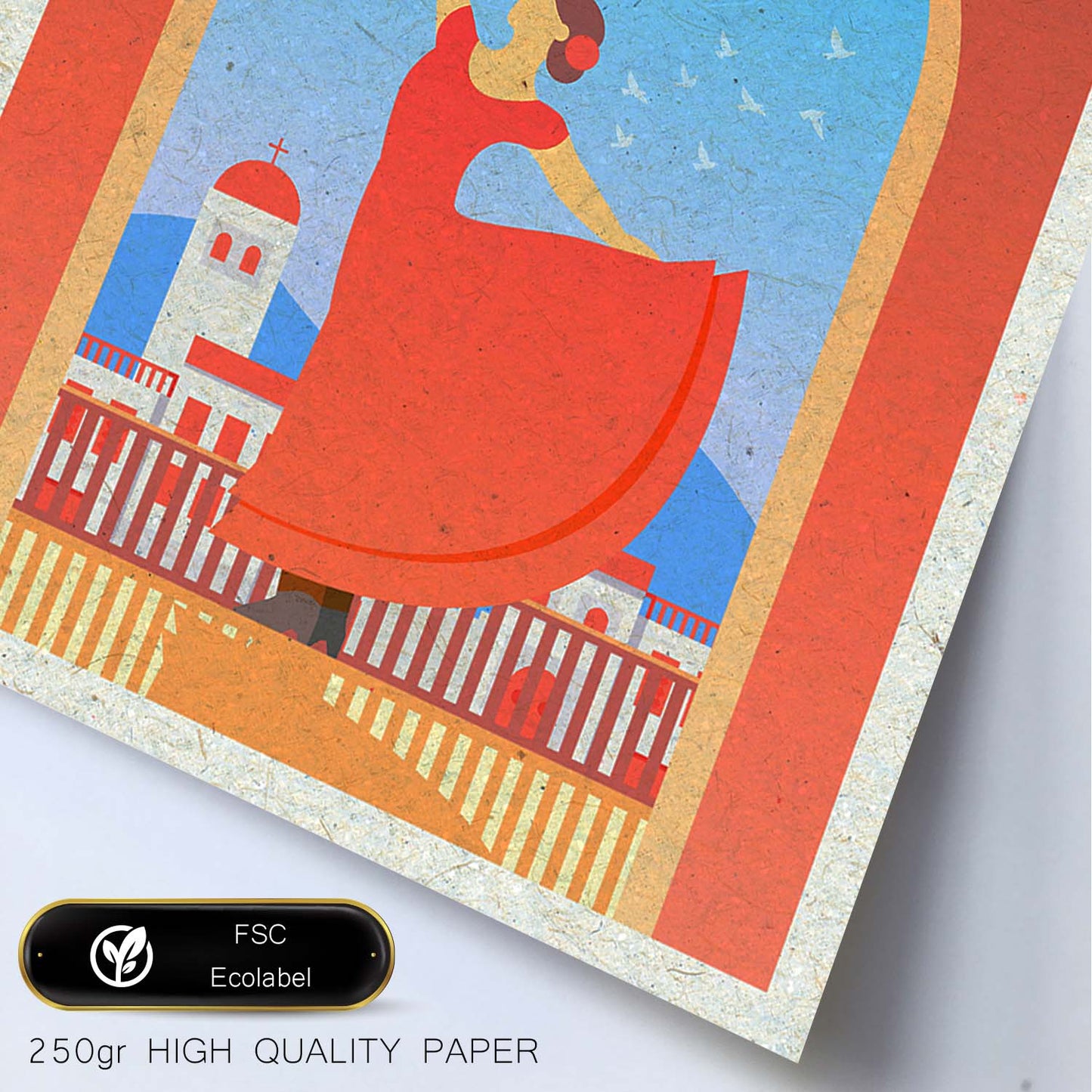 Lámina de España. Estilo vintage. Poster ciudad en colores. Anuncio España-Artwork-Nacnic-Nacnic Estudio SL