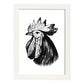 Lámina de Gallo. Posters con animales en blanco y negro.-Artwork-Nacnic-A3-Marco Blanco-Nacnic Estudio SL