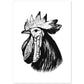 Lámina de Gallo. Posters con animales en blanco y negro.-Artwork-Nacnic-A4-Sin marco-Nacnic Estudio SL