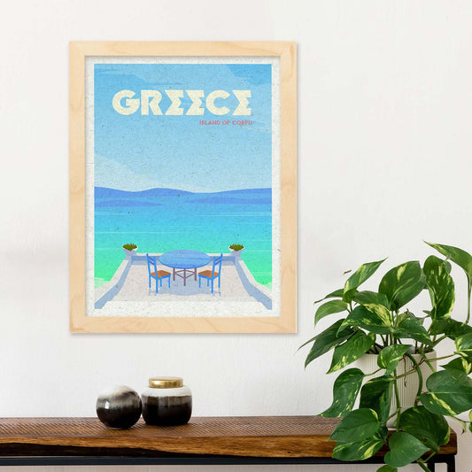 Lámina de Grecia. Estilo vintage. Poster ciudad en colores. Anuncio Grecia-Artwork-Nacnic-Nacnic Estudio SL
