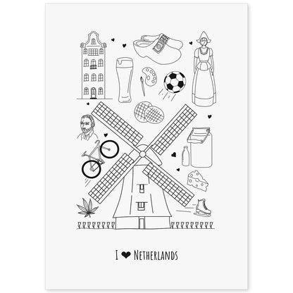 Lámina de Holanda. Pósters de países y ciudades del mundo. Imágenes de monumentos y viajes.-Artwork-Nacnic-A4-Sin marco-Nacnic Estudio SL