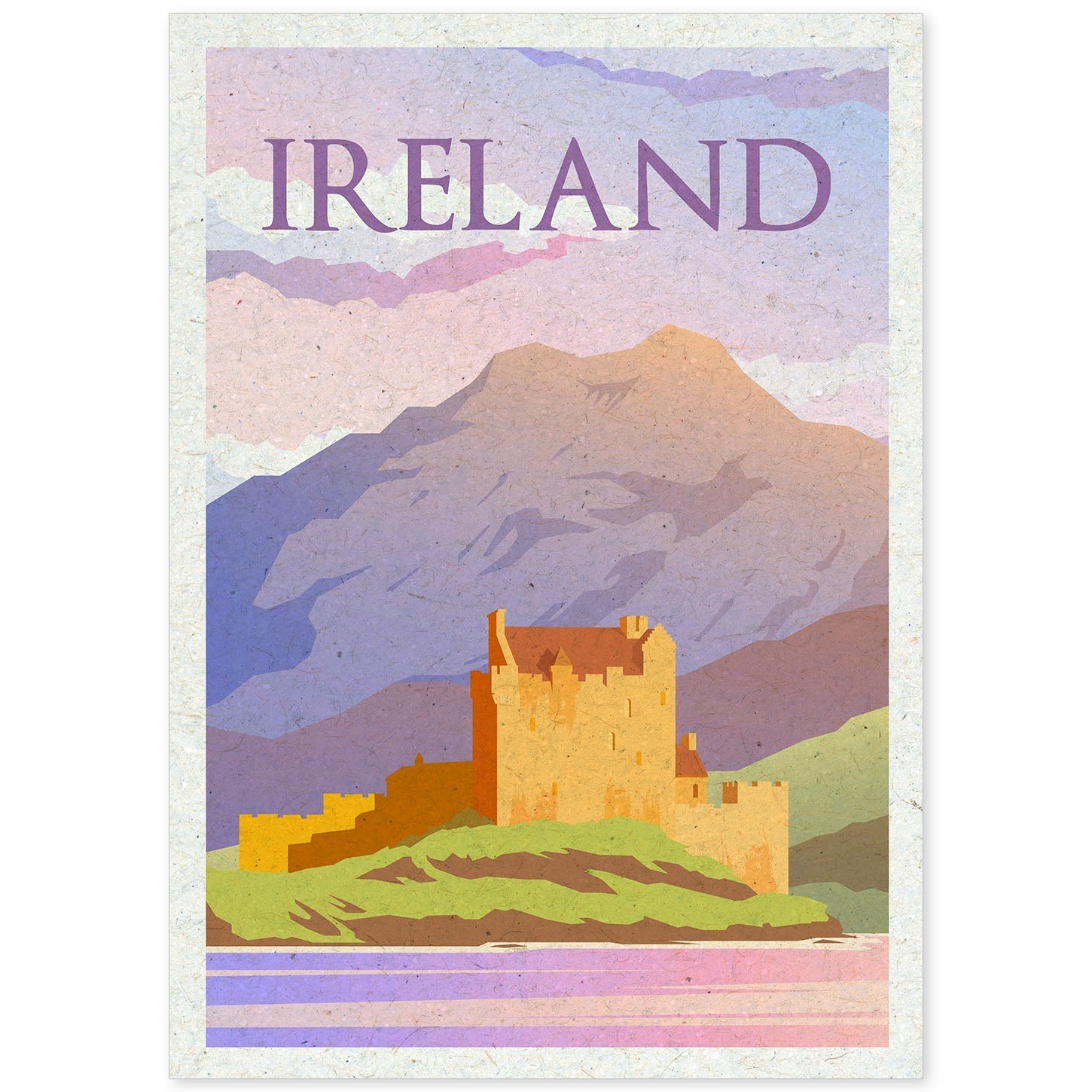 Lámina de Irlanda. Estilo vintage. Poster ciudad en colores. Anuncio Irlanda-Artwork-Nacnic-A4-Sin marco-Nacnic Estudio SL