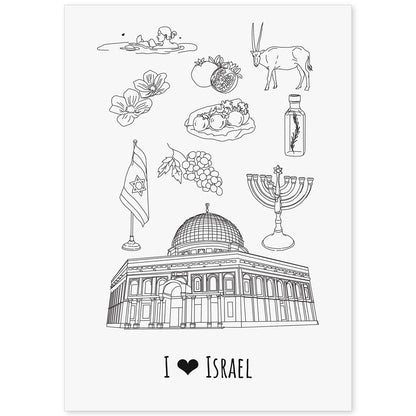 Lámina de Israel. Pósters de países y ciudades del mundo. Imágenes de monumentos y viajes.-Artwork-Nacnic-A4-Sin marco-Nacnic Estudio SL