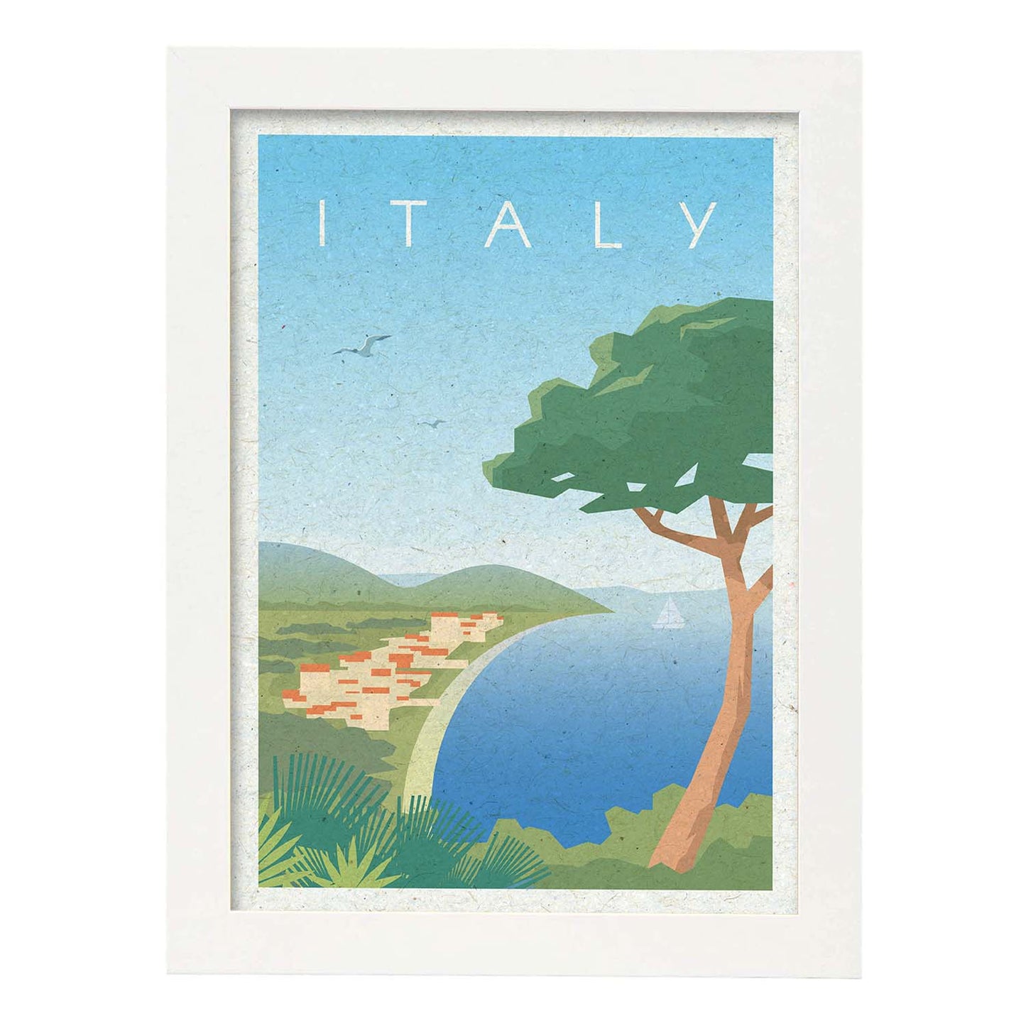 Lámina de Italia. Estilo vintage. Poster ciudad en colores. Anuncio Italia-Artwork-Nacnic-A3-Marco Blanco-Nacnic Estudio SL