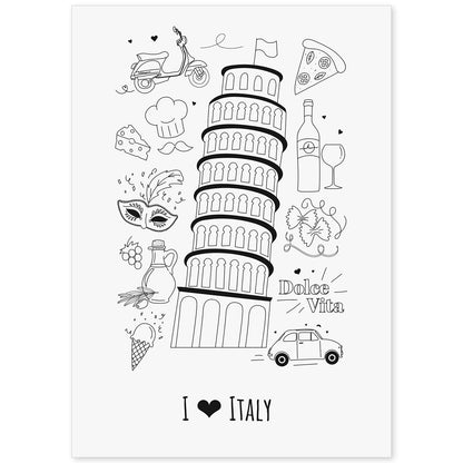 Lámina de Italia. Pósters de países y ciudades del mundo. Imágenes de monumentos y viajes.-Artwork-Nacnic-A4-Sin marco-Nacnic Estudio SL