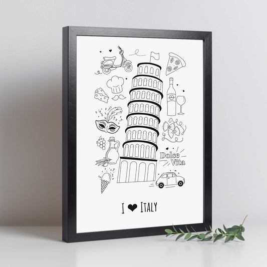 Lámina de Italia. Pósters de países y ciudades del mundo. Imágenes de monumentos y viajes.-Artwork-Nacnic-Nacnic Estudio SL