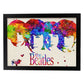 Lámina de la banda de música The Beatles (caras) en Poster estilo explosión de color . Papel 250 gr alta calidad.-Artwork-Nacnic-A3-Marco Negro-Nacnic Estudio SL