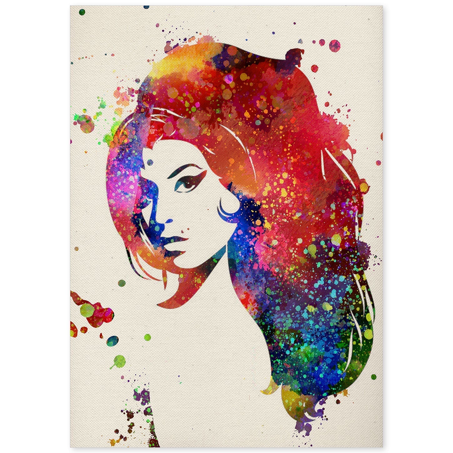 Lámina de la famosa Amy Winehouse en estilo explosión de color . Poster coleccción músicos. Papel 250 gr .-Artwork-Nacnic-A4-Sin marco-Nacnic Estudio SL