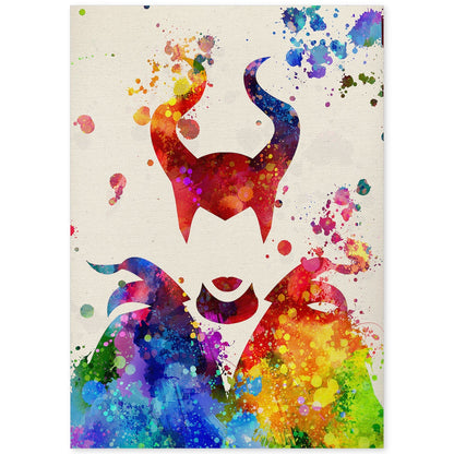 Lámina de la famosa pelicula Maléfica de la Bella durmiente en Poster estilo explosión de color .-Artwork-Nacnic-A4-Sin marco-Nacnic Estudio SL