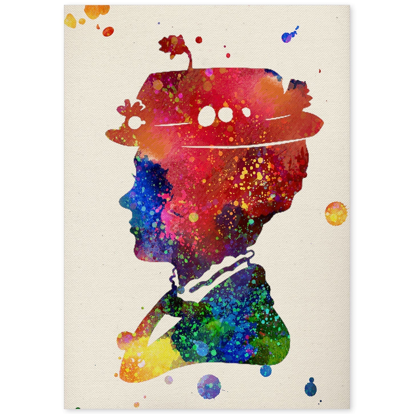 Lámina de la famosa pelicula Mary Poppins (perfil) en Poster estilo explosión de color .-Artwork-Nacnic-A4-Sin marco-Nacnic Estudio SL