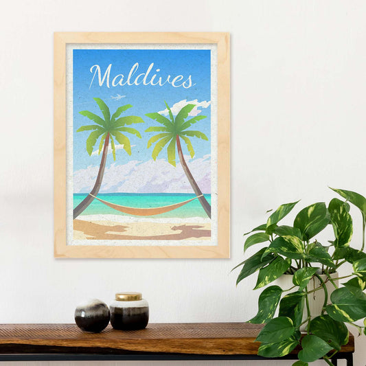 Lámina de Maldivas. Estilo vintage. Poster ciudad en colores. Anuncio Maldivas-Artwork-Nacnic-Nacnic Estudio SL