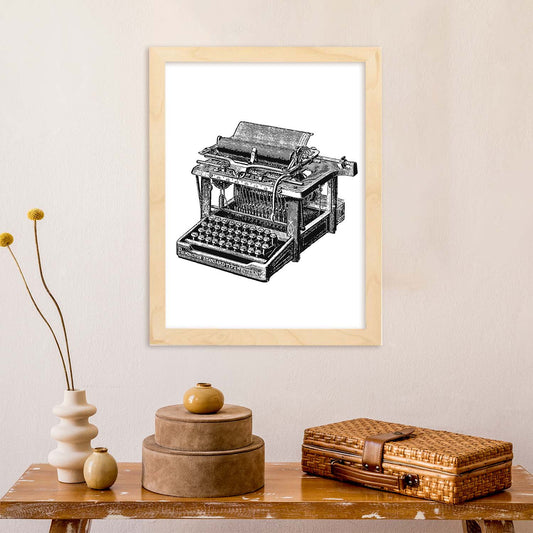 Lámina de Máquina de escribir. Posters con objetos vintage.-Artwork-Nacnic-Nacnic Estudio SL