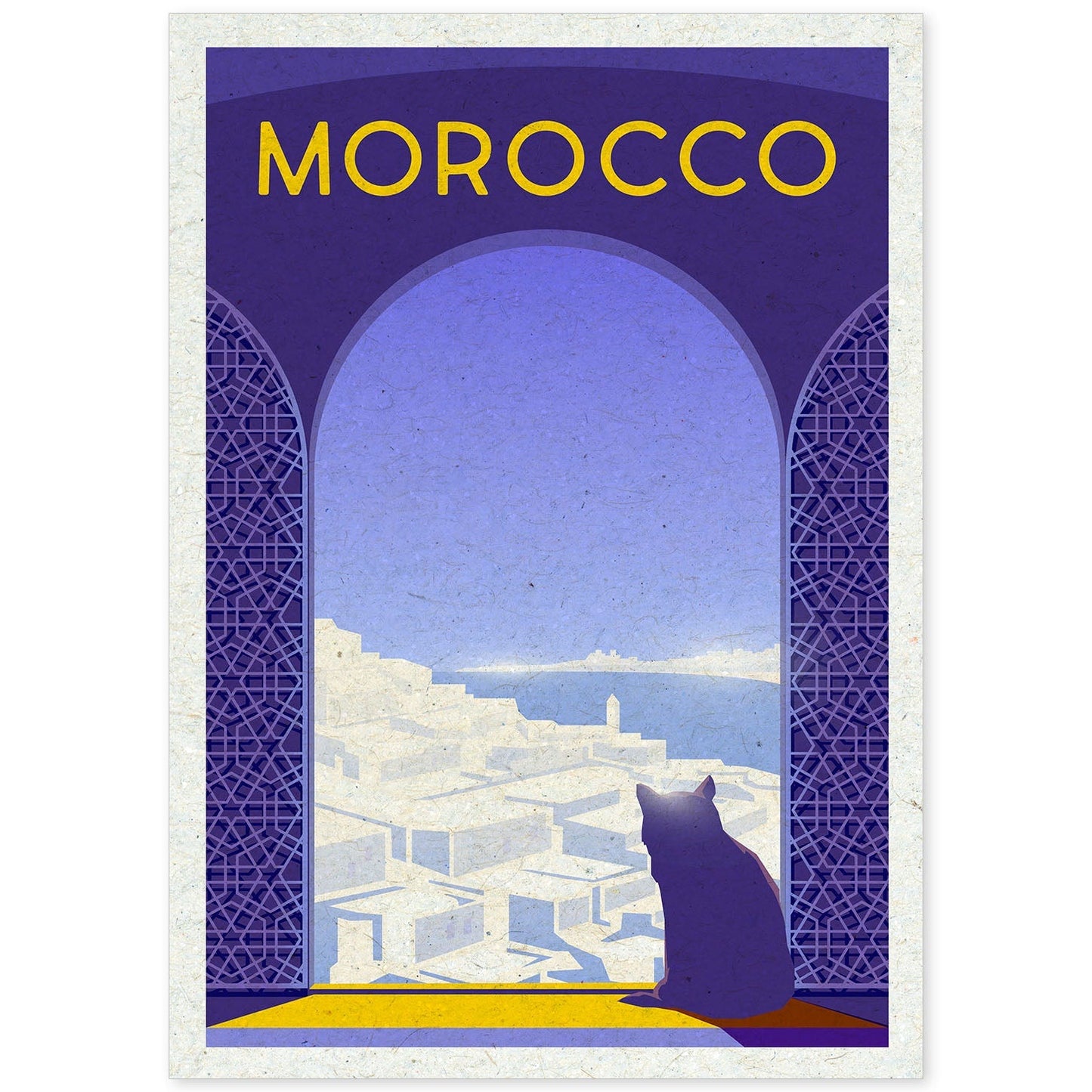 Lámina de Marruecos. Estilo vintage. Poster ciudad en colores. Anuncio Marruecos-Artwork-Nacnic-A4-Sin marco-Nacnic Estudio SL