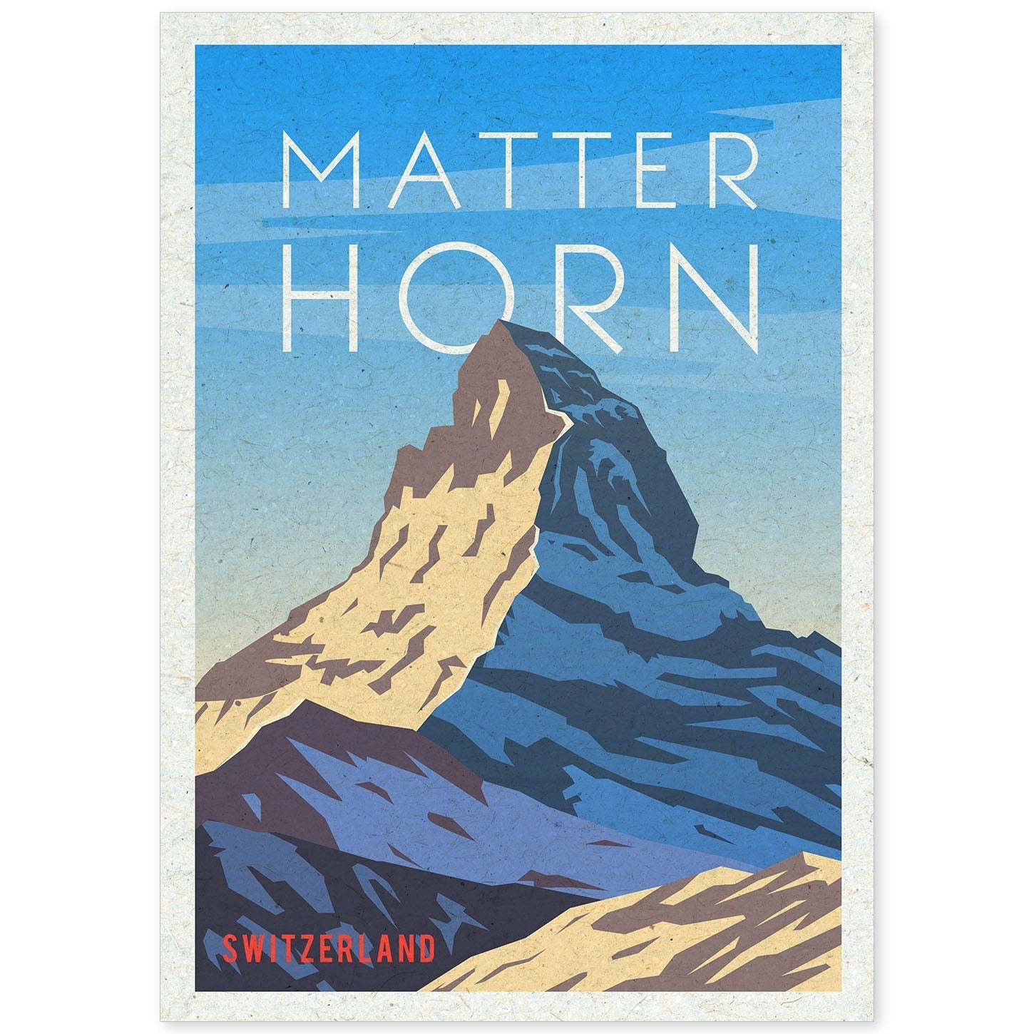 Lámina de Matterhorn. Estilo vintage. Poster ciudad en colores. Anuncio Matterhorn-Artwork-Nacnic-A4-Sin marco-Nacnic Estudio SL