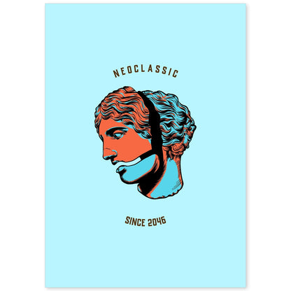 Lámina de Neoclásico. Pósters con bustos minimalistas de los dioses de la mitología griega.-Artwork-Nacnic-A4-Sin marco-Nacnic Estudio SL