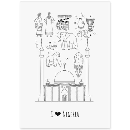 Lámina de Nigeria. Pósters de países y ciudades del mundo. Imágenes de monumentos y viajes.-Artwork-Nacnic-A4-Sin marco-Nacnic Estudio SL