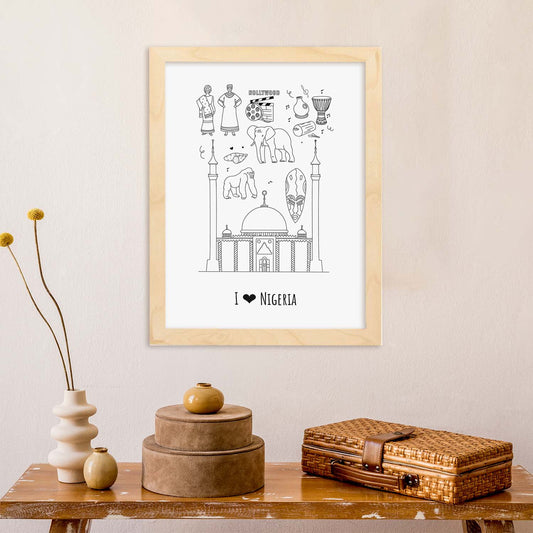 Lámina de Nigeria. Pósters de países y ciudades del mundo. Imágenes de monumentos y viajes.-Artwork-Nacnic-Nacnic Estudio SL