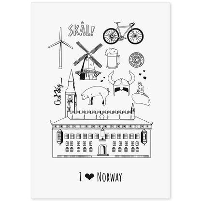 Lámina de Noruega. Pósters de países y ciudades del mundo. Imágenes de monumentos y viajes.-Artwork-Nacnic-A4-Sin marco-Nacnic Estudio SL