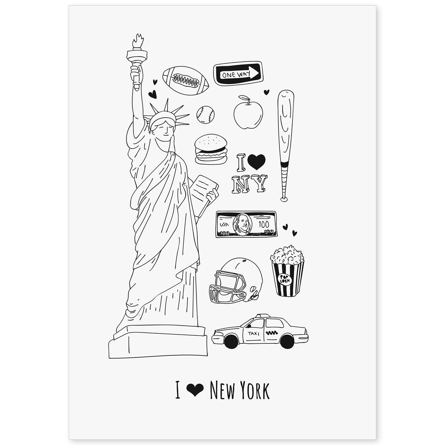 Lámina de Nueva York. Pósters de países y ciudades del mundo. Imágenes de monumentos y viajes.-Artwork-Nacnic-A4-Sin marco-Nacnic Estudio SL