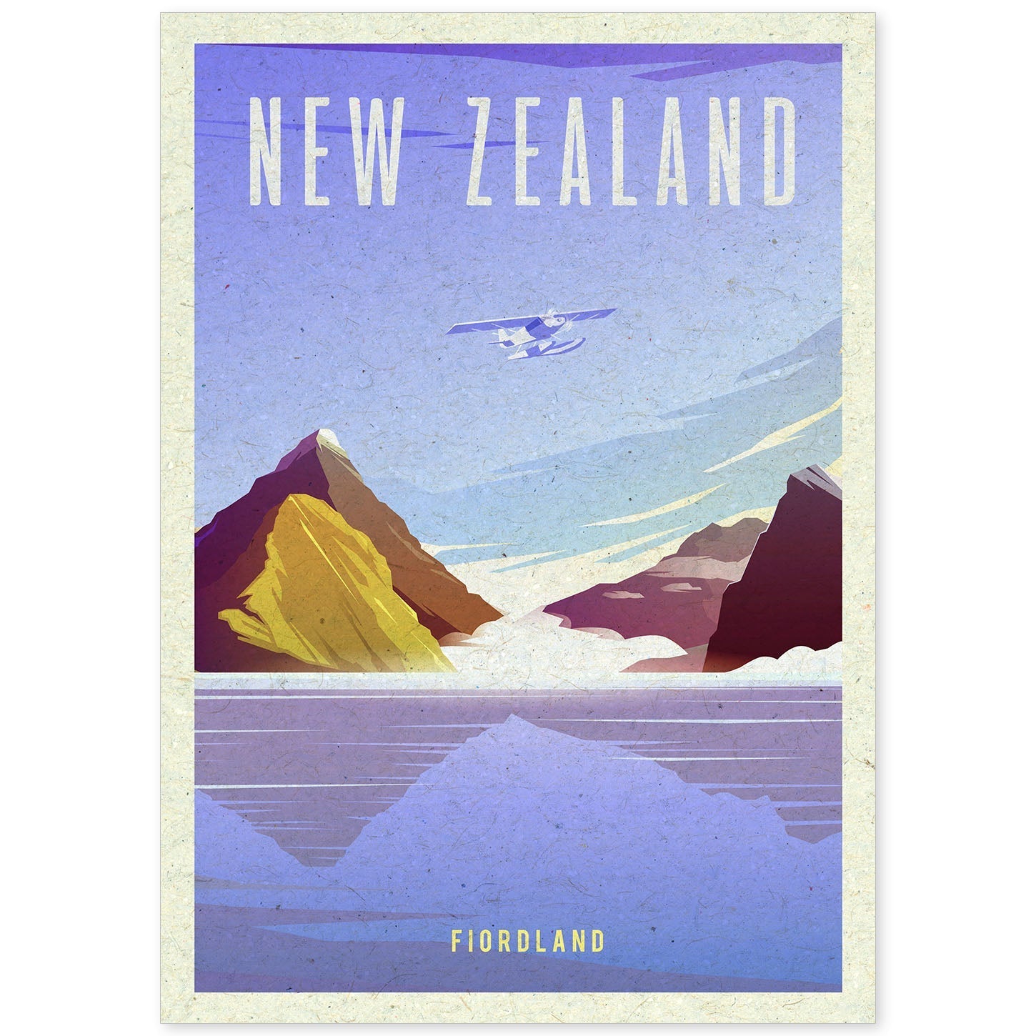 Lámina de Nueva Zelanda. Estilo vintage. Poster ciudad en colores. Anuncio Nueva Zelanda-Artwork-Nacnic-A4-Sin marco-Nacnic Estudio SL