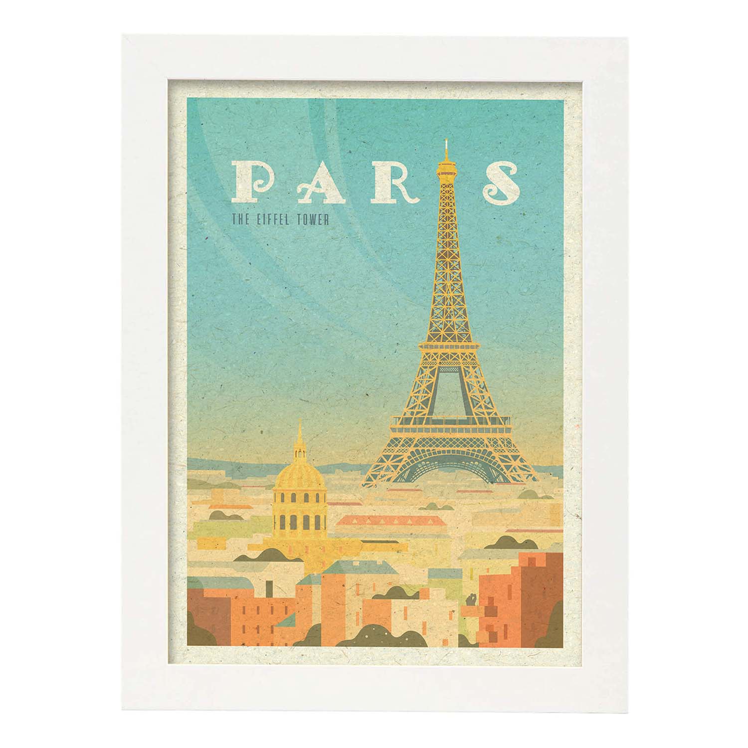 Lámina de Paris 2. Estilo vintage. Poster ciudad en colores. Anuncio Paris 2-Artwork-Nacnic-A3-Marco Blanco-Nacnic Estudio SL