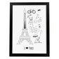Lámina de Paris. Pósters de países y ciudades del mundo. Imágenes de monumentos y viajes.-Artwork-Nacnic-A3-Marco Negro-Nacnic Estudio SL