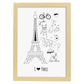 Lámina de Paris. Pósters de países y ciudades del mundo. Imágenes de monumentos y viajes.-Artwork-Nacnic-A4-Marco Madera clara-Nacnic Estudio SL