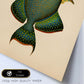 Lámina de pez Azul, Verde Amarillo en , Fondo Papel Vintage Poster Papel 250 gr Marco-Artwork-Nacnic-Nacnic Estudio SL