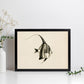 Lámina de pez lineas negro blanco y gris en , fondo papel vintage.-Artwork-Nacnic-Nacnic Estudio SL