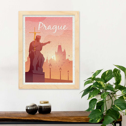 Lámina de Praga. Estilo vintage. Poster ciudad en colores. Anuncio Praga-Artwork-Nacnic-Nacnic Estudio SL