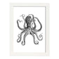 Lámina de Pulpo. Posters con animales en blanco y negro.-Artwork-Nacnic-A3-Marco Blanco-Nacnic Estudio SL