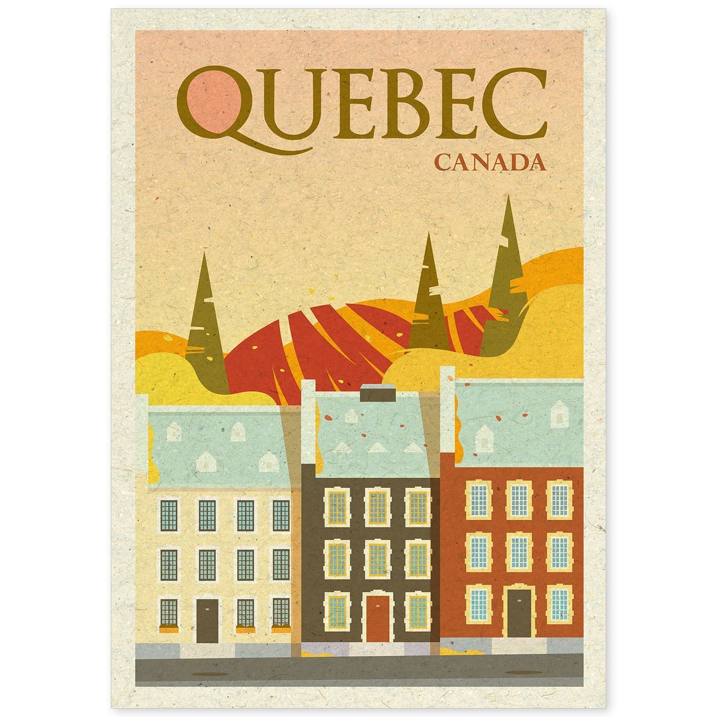 Lámina de Quebec. Estilo vintage. Poster ciudad en colores. Anuncio Quebec-Artwork-Nacnic-A4-Sin marco-Nacnic Estudio SL