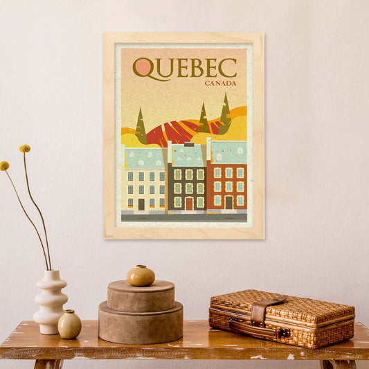 Lámina de Quebec. Estilo vintage. Poster ciudad en colores. Anuncio Quebec-Artwork-Nacnic-Nacnic Estudio SL
