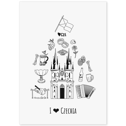 Lámina de República Checa. Pósters de países y ciudades del mundo. Imágenes de monumentos y viajes.-Artwork-Nacnic-A4-Sin marco-Nacnic Estudio SL