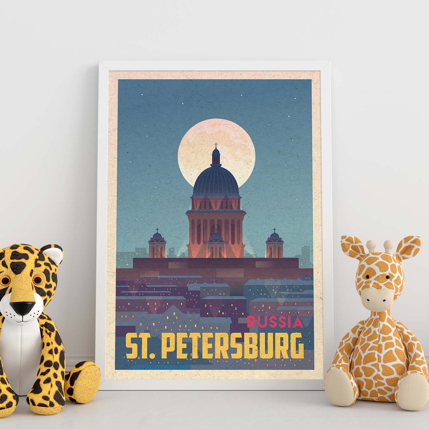 Lámina de San Petesburgo. Estilo vintage. Poster ciudad en colores. Anuncio San Petesburgo-Artwork-Nacnic-Nacnic Estudio SL