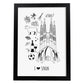 Lámina de Spain. Pósters de países y ciudades del mundo. Imágenes de monumentos y viajes.-Artwork-Nacnic-A4-Marco Negro-Nacnic Estudio SL