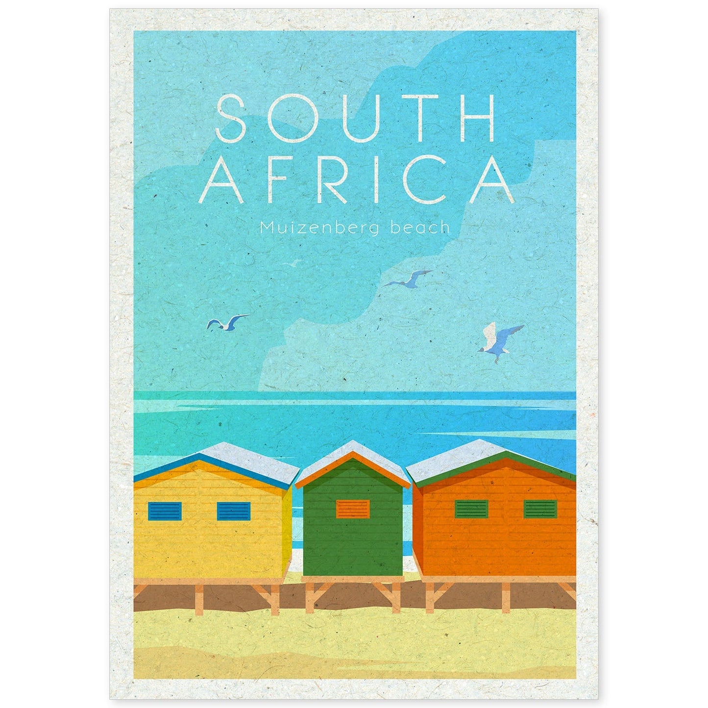 Lámina de Sudáfrica. Estilo vintage. Poster ciudad en colores. Anuncio Sudáfrica-Artwork-Nacnic-A4-Sin marco-Nacnic Estudio SL