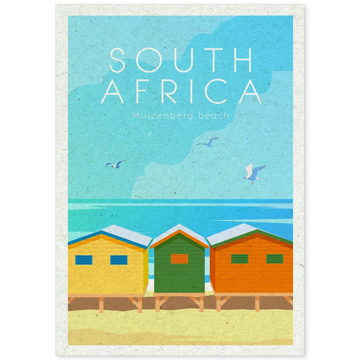Lámina de Sudáfrica. Estilo vintage. Poster ciudad en colores. Anuncio Sudáfrica-Artwork-Nacnic-A4-Sin marco-Nacnic Estudio SL